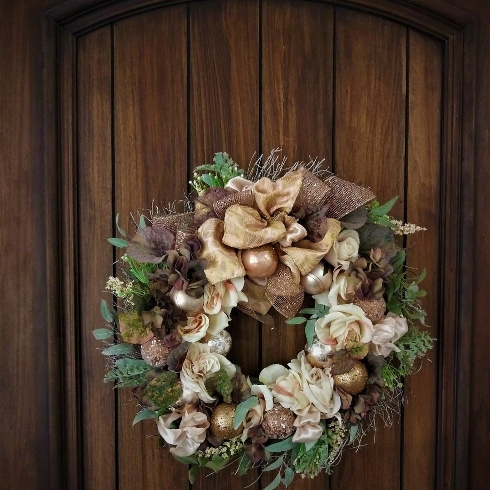 Handcrafted rose gold wreath
